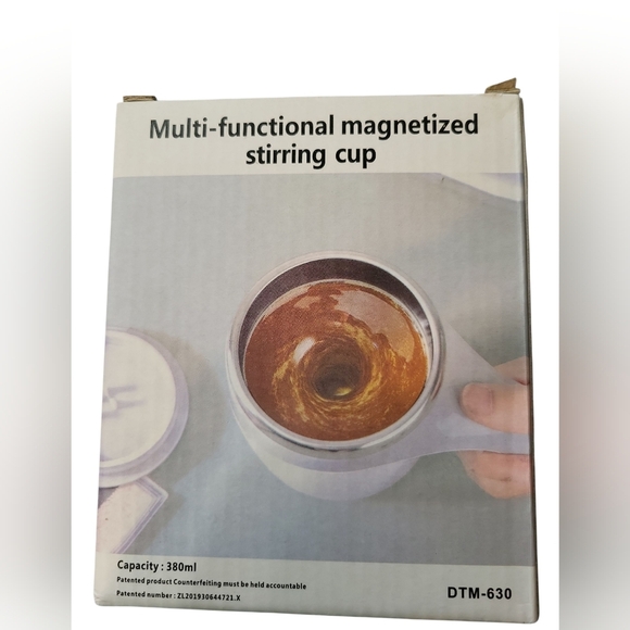 NIB Automatic Stirring Coffee Cup Multi-functional Magnetized White - Picture 6 of 6